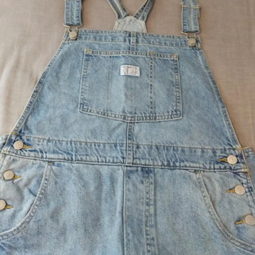 Levi's Loose Fit Overalls Light Wash Denim Jean Pants Jumpsuit - Picture 11 of 16